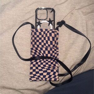 BAGGU Rare Trippy Indigo Checker Phone Sling